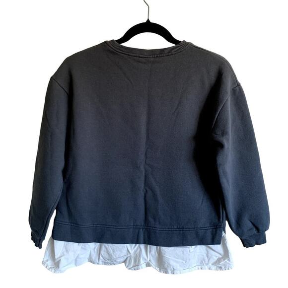 Zara Sequined Girl Graphic Peplum Crewneck Cotton Sweatshirt Size 13-14 - Picture 11 of 12